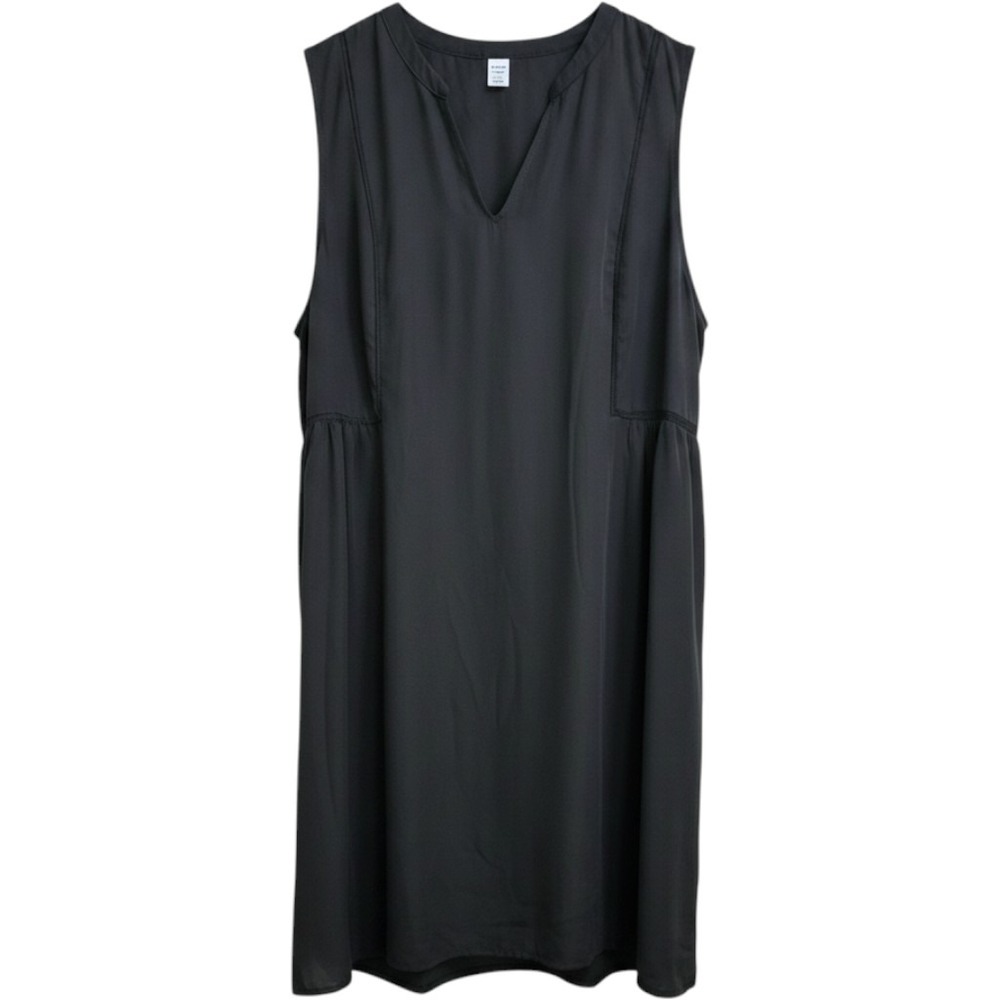 Old Navy Womensโ XL Black Sleeveless Split Neck Lace Trim Shift Dress Mini